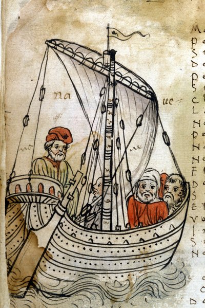 Rappresentazione di una nave nel XIV secolo dopo il manoscritto 