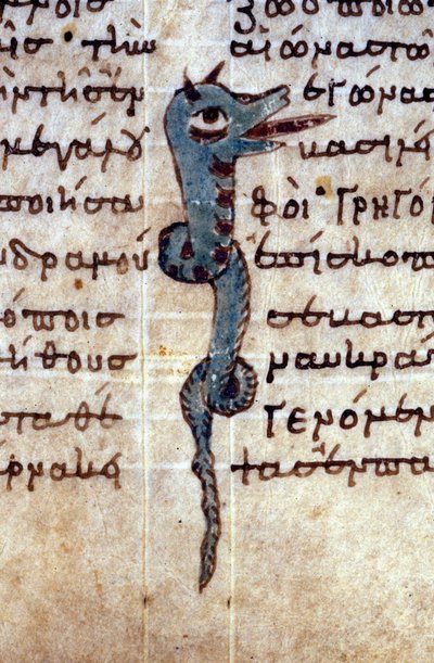 Rappresentazione di un serpente. Manoscritto del XII secolo da Unknown artist