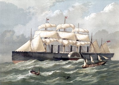 Rappresentazione della nave britannica Great Eastern, primo grande transatlantico, inaugurato nel 1858 progettato da Isambard Kingdom Brunel da Unknown artist
