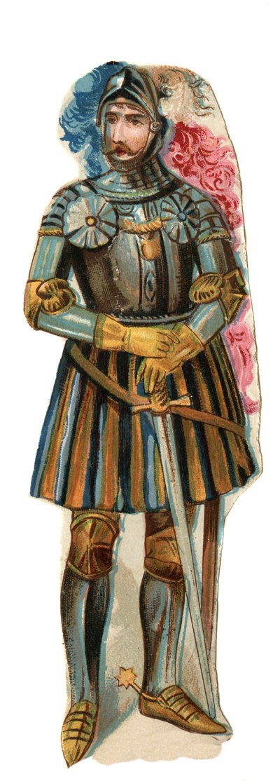 Rappresentazione del Cavaliere Pierre Terrail, Signore di Bayard (1476-1524) Cromolitografia, fine XIX secolo da Unknown artist