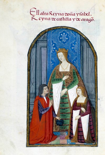 Rappresentazione della regina di Spagna Isabella la Cattolica, sua figlia Jeanne Iere la Folle e Pedro Marcuello da Unknown artist