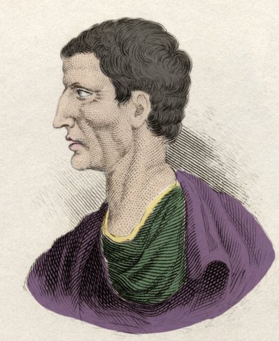 Rappresentazione del politico romano Lucio Cornelio Silla (138-68 a.C.). Incisione del XIX secolo da Unknown artist