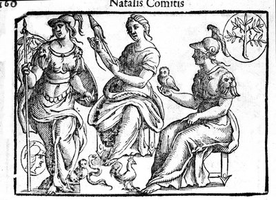 Rappresentazione della divinità Atena. Incisione da 