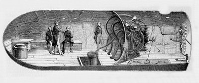 Rappresentazione del sottomarino di Antoine Prosper Payerne (1806-1886) da Unknown artist