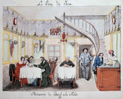 Sala del ristorante "Boeuf à la Mode" ca. 1820 da Unknown artist