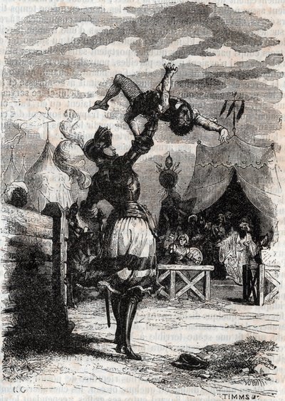 Vendetta di Marfisa - incisione del 1851 da "Orlando furioso" (XVI secolo) di Ludovico Ariosto, noto come l