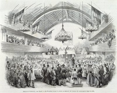 Rivoluzione del 1848: Sala della Fratellanza, Rue Martel, il Presidente ha aggiornato la seduta all