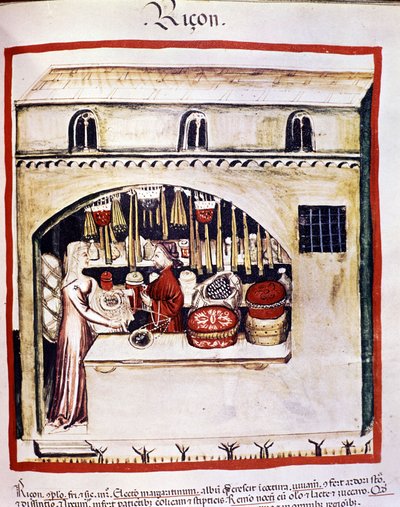 Venditore di riso - in Tacuinum Sanitatis da Unknown artist