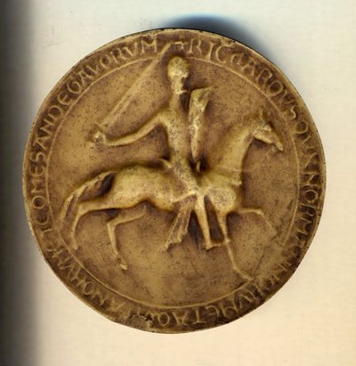 Riccardo I Cuor di Leone (1157 - 1199) a cavallo di una trave da Unknown artist