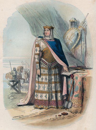 Richilde delle Ardenne (o Richilde di Provenza) (ca. 845 - 2 giugno 910, Regno della Bassa Borgogna) fu la seconda consorte di Carlo il Calvo, re e imperatore dei Franchi - Ritratto di Richilde delle Ardenne o Richilde di Provenza (ca. 845-910) seconda mog da Unknown artist