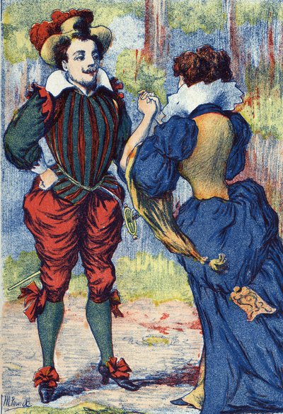 Riquet a la Houppe diventa un bel gentiluomo. Illustrazione anonima per "Riquet a la houppe" di Charles Perrault (1628-1703), scrittore francese. Immagini di Marcel Vagne, Jarville Nancy, senza data (fine XIX secolo) da Unknown artist