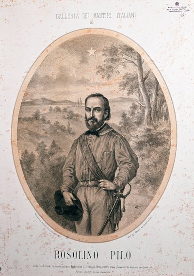 Risorgimento: Ritratto del patriota italiano Rosolino Pilo da Unknown artist