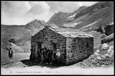 Strada per il porto di Gavarnie: il rifugio (rifugio di montagna) - cartolina, fine XIX secolo da Unknown artist