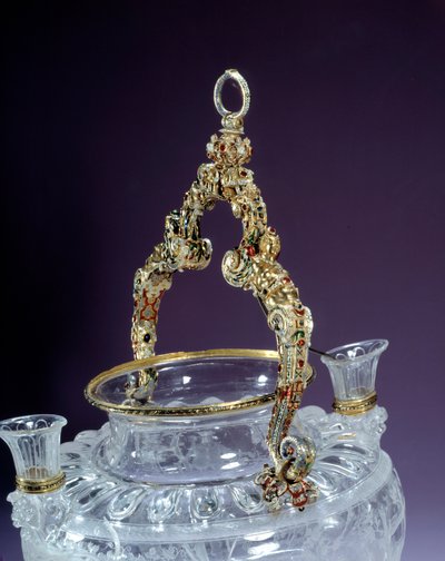 Manico di vaso in cristallo di rocca rappresentante l