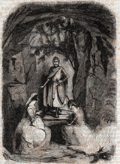 Rolando vede Isabella in una grotta - incisione del 1851 da 