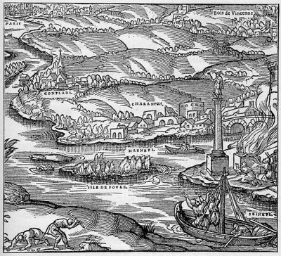 Gallia romana: un monumento costruito dai marinai parigini sotto il regno di Tiberio, alla confluenza della Senna e della Marna - incisione in "La Marine et les colonies: commerce" da Unknown artist