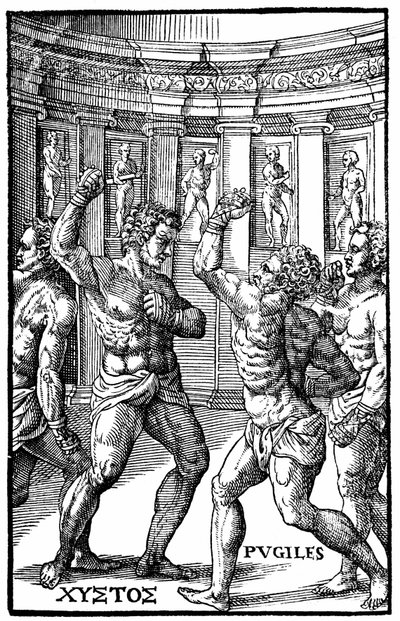 Lottatori romani - in "Hieronymi Mercurialis de Arte Gymnastica", edizione di Venezia da Unknown artist