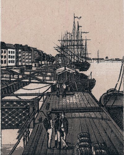 Rotterdam, Olanda: vista del porto di Bollwerk. in "Il mondo illustrato 168 vedute". Non datato (fine XIX secolo) da Unknown artist