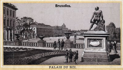 Palazzo Reale di Bruxelles, Belgio. Cromolitografia della fine del XIX secolo da Unknown artist