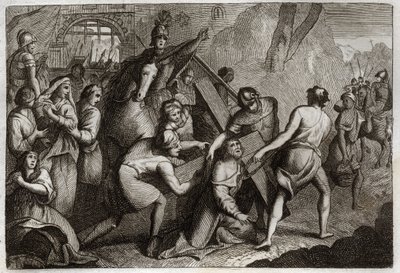 Bibbia di Royaumont, Nuovo Testamento: Via Crucis. Gesù Cristo porta la sua croce al Monte Calvario con l