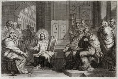 Bibbia di Royaumont, Nuovo Testamento: Gesù nel Tempio tra i Dottori. da Unknown artist