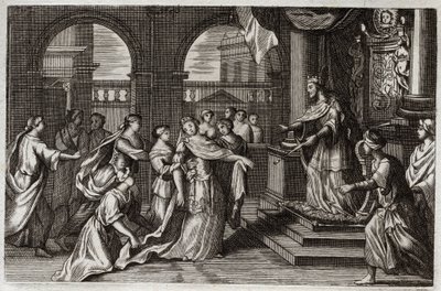 Bibbia di Royaumont, Antico Testamento: Ester si presenta davanti al re Serse I, con l
