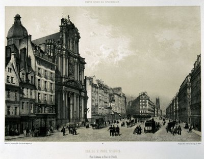 Rue Saint-Antoine e de Rivoli, chiese Saint-Paul e Saint-Louis da Unknown artist
