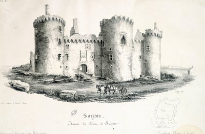 Rovine del castello di Sucinio a Sarzeau (Morbihan) - incisione da Unknown artist