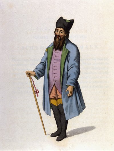 Mercante russo di Kaluga. Incisione 1802 da Unknown artist