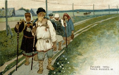 Viaggiatori russi a piedi nel XIX secolo da Unknown artist