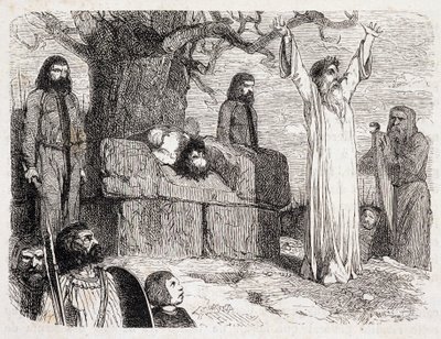 Sacrificio umano da parte dei druidi - in "La bretagne ancienne et moderne" di Pitre-Chevalier, edito da W. Coquebert da Unknown artist