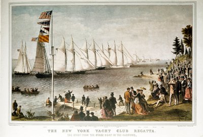 Regata di barche a vela al New York Yacht Club nel 1844 da Unknown artist