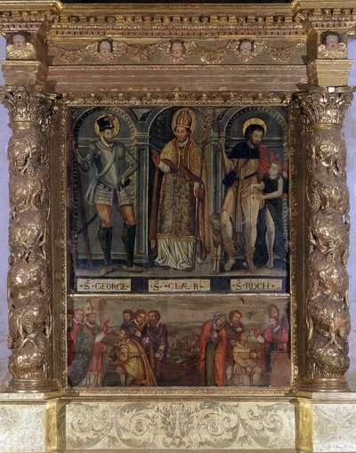 Altare di San Clair o San Rocco: San Rocco e il Bottone della Peste e San Giorgio alla moda di Enrico III - Chiesa di Nostra Signora dell