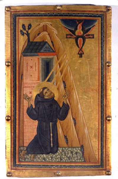 San Francesco con le stigmate. Dipinto su legno del XIII secolo. Firenze. Museo degli Uffizi da Unknown artist