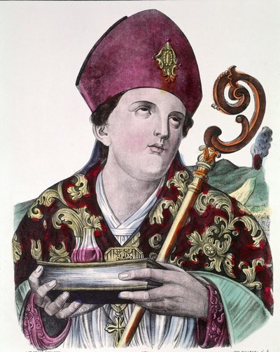 San Gennaro, patrono della città di Napoli, con in mano l