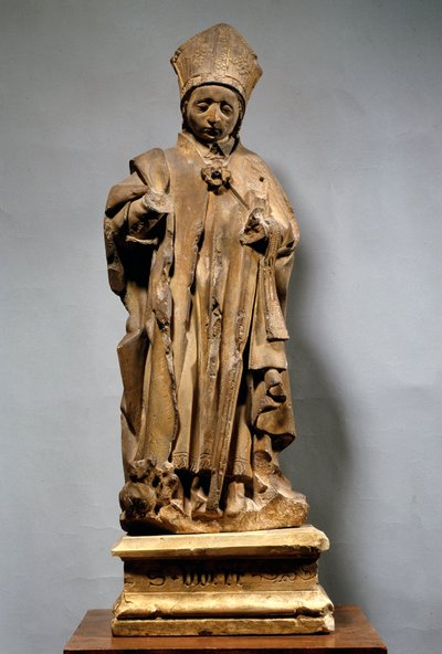 San Uberto in vescovo. Scultura in legno da Unknown artist