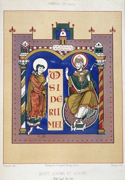 San Girolamo e San Desiderio - basato su un documento francese del XII secolo da Unknown artist