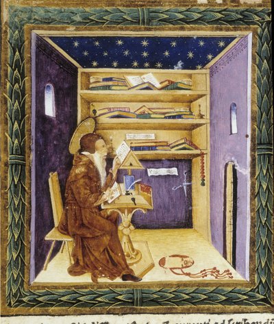 San Girolamo alla scrittura - miniatura da Unknown artist