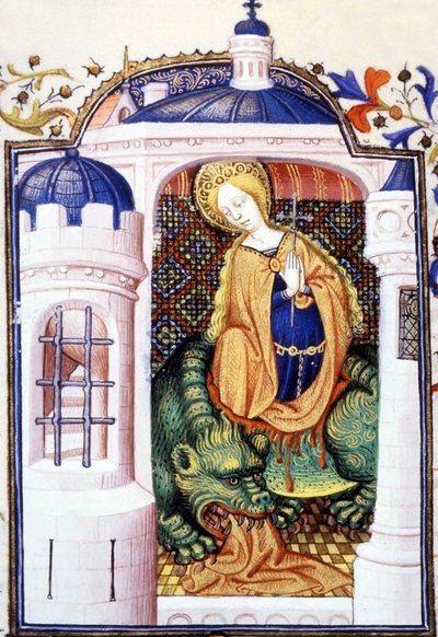 Santa Marta e il mostro Tarasque. Manoscritto del XV secolo da Unknown artist