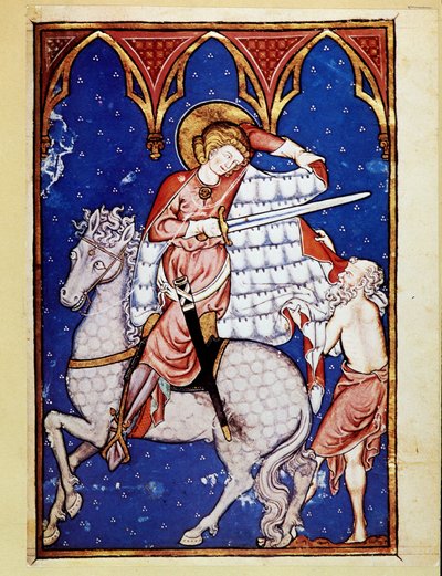 San Martino che condivide il suo mantello con un povero - dopo la luce del XIII secolo da Unknown artist