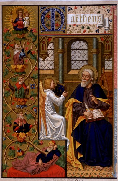 San Matteo che scrive il Vangelo. n.d 19° secolo da Unknown artist