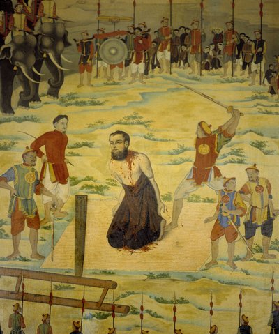 San Pietro Dumoulin Borie, Martire a Dong Hoi, Tonchino nel 1838. Dipinto anonimo del XIX secolo da Unknown artist