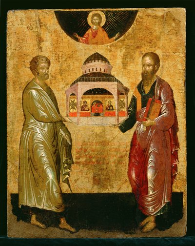 I santi Pietro e Paolo presentano una chiesa a Dio da Unknown Artist