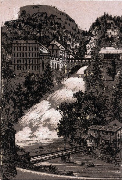 Salzkammergut, Austria: vista della valle di Gastein in "Il mondo illustra 168 vedute" da Unknown artist