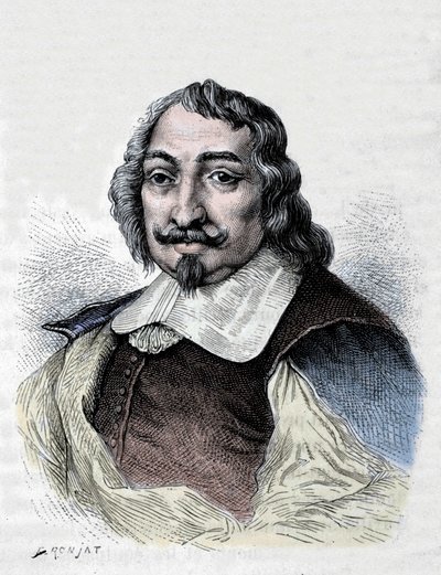 Samuel de Champlain, esploratore e colonizzatore francese (1567-1635). Colonizzatore del Canada. Incisione del 1830 dopo un ritratto serio di Moncornet da Unknown artist