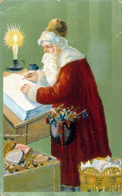 Babbo Natale prepara i regali da Unknown artist