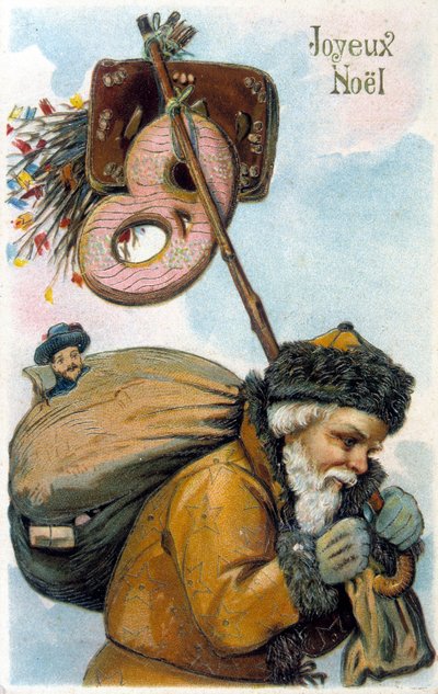 Babbo Natale con regali sulla schiena da Unknown artist