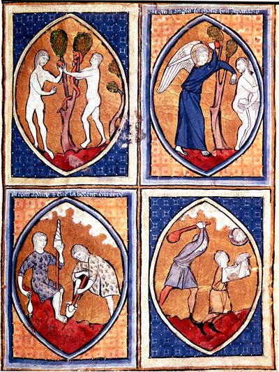 Scene della Bibbia raffigurate in mandorle da Unknown artist