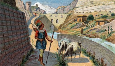 Scene di Regni Scomparsi: Chaussee degli Incas Cromolitografia del XIX secolo. da Unknown artist