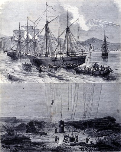 Ricerca di galeoni spagnoli naufragati nella Baia di Vigo nel 1702. XIX secolo da Unknown artist
